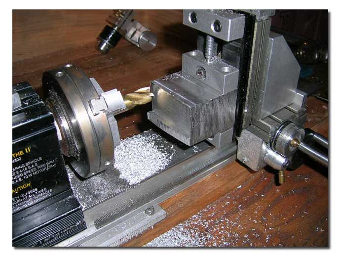 Making the piece square. (a flycutter could be used here) Making the piece square. (a flycutter could be used here)